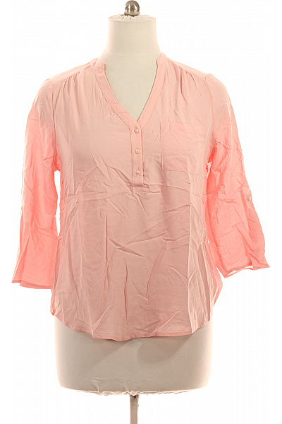 Lascana Růžová halenka s dlouhým rukávem a výstřihem do V pro plnoštíhlé Velikost 44 | Lascana | obrázek 2