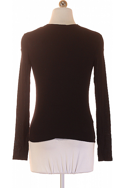 MANGO Dámské tričko s dlouhým rukávem černé jednobarevné basic Velikost S | MANGO | obrázek 2