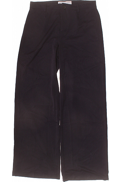 Bershka Dámské černé široké Kalhoty Polyesterové Volnočasové Vel. EU 42