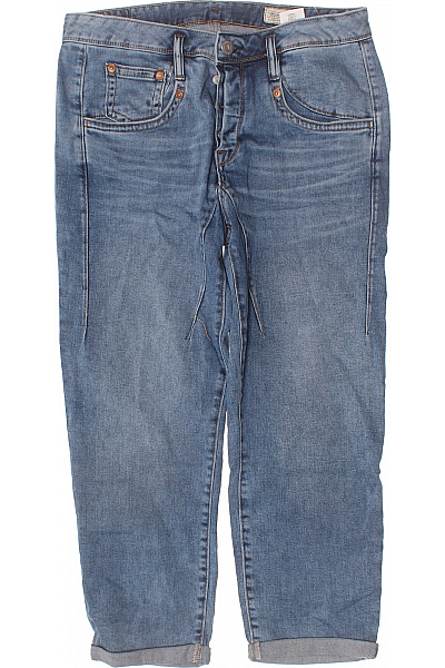 Herrlicher Dámské Džíny Modré Strečové Ohrnuté Klasické Vel. 31