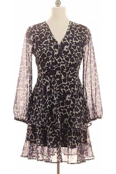 Lascana Dámské šaty Zvířecí Vzor Dlouhý Rukáv Zavinovací Mini Vel. EU 38