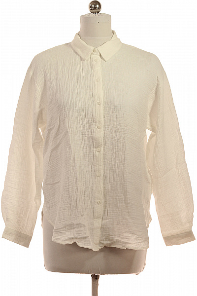 Judith Williams Bavlněná Košile S Dlouhým Rukávem Bílá Volná Ležérní Vel. M