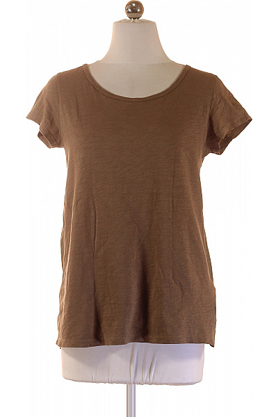 BENETTON Dámské tričko s krátkým rukávem hnědé bavlněné basic Vel. S | BENETTON | obrázek 2