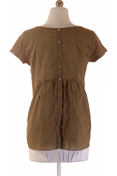 BENETTON Dámské tričko s krátkým rukávem hnědé bavlněné basic Vel. S | BENETTON | obrázek 3