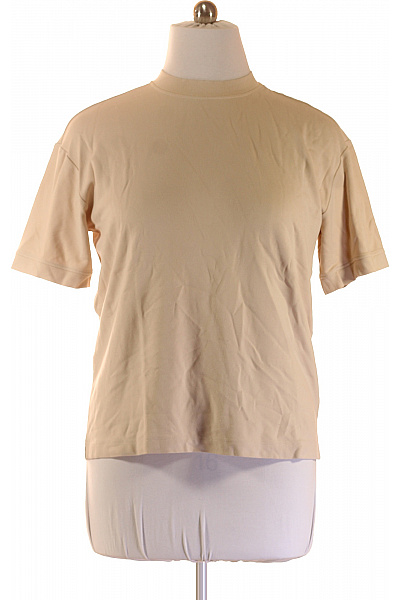 Dámské Tričko S Krátkým Rukávem Béžové Jednobarevné Basic Velikost L