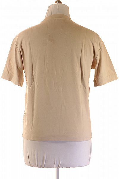 Dámské tričko s krátkým rukávem béžové jednobarevné basic Velikost L | Unimoda | obrázek 2