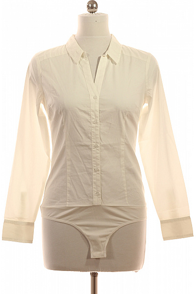 VERO MODA Dámská Bílá Bavlněná Elegantní Košile S Dlouhým Rukávem Slim Fit Vel. M