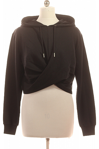 dámská černá bavlněná mikina s kapucí crop streetwear Vel. l | Unimoda | obrázek 2