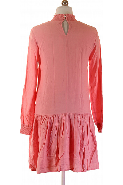 VILA Růžové šaty s dlouhým rukávem a volánem Vel. XS | VILA | obrázek 2