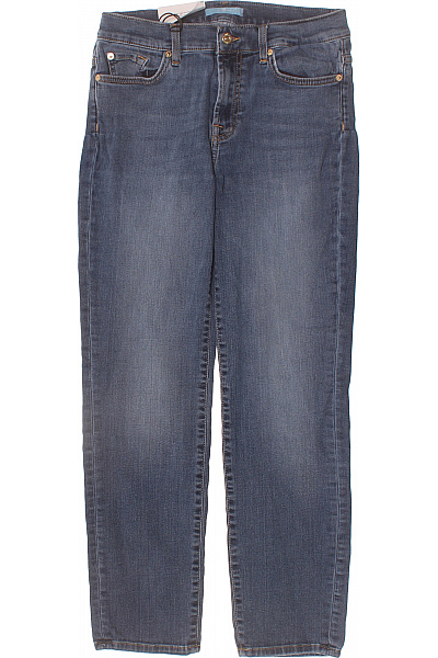 7 For All Mankind Dámské Džíny Modré Rovné Strečové S Kapsami Velikost 29
