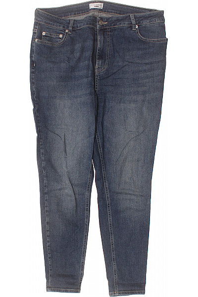 Dámské Džíny Modré Strečové Rovné S Kapsami Velikost 46
