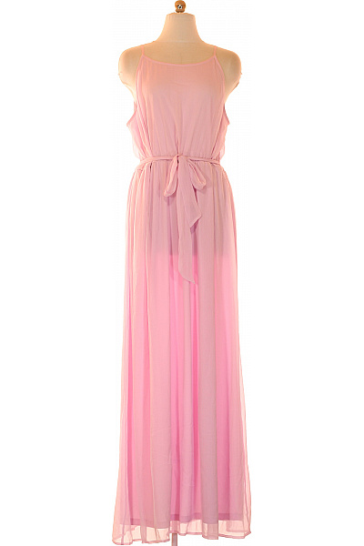 VILA Dlouhé pastelové šaty na ramínka s páskem Vel. 46 | VILA | obrázek 2