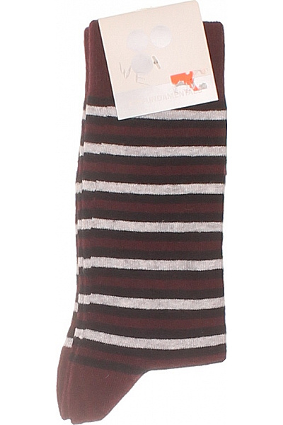 Proužkované Bavlněné Ponožky Vínové Vel. EU 43-46
