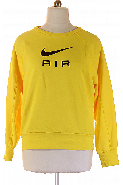 Nike žlutá Mikina S Dlouhým Rukávem A Potiskem Přes Hlavu Vel. L