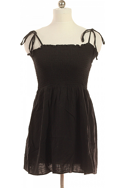 ONLY Černé šaty Na Ramínka Mini Boho Volnočasové Letní Velikost L