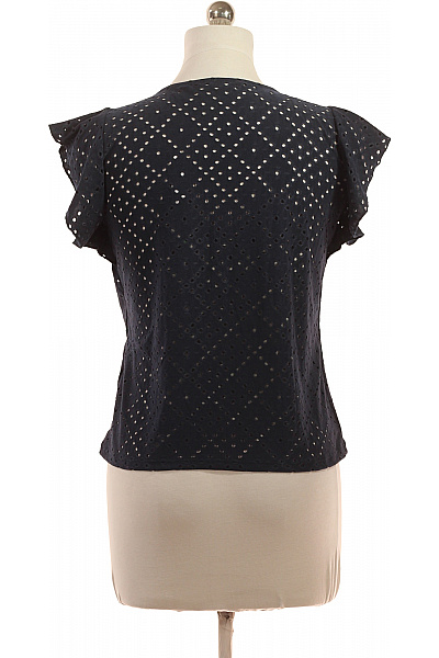 VERO MODA Dámská halenka s krátkým rukávem tmavě modrá madeirová Vel. m | VERO MODA | obrázek 2