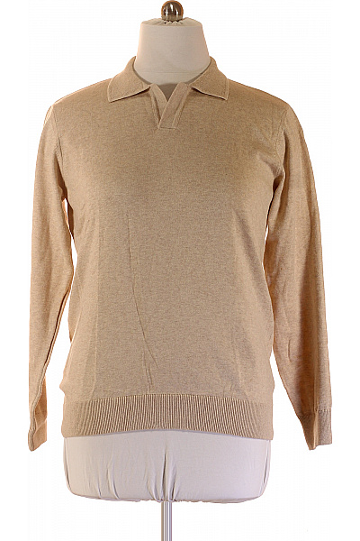 FELIX HARDY Pánský béžový bavlněný svetr s dlouhým rukávem a límečkem Velikost XL | FELIX HARDY | obrázek 2