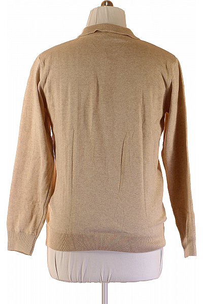 FELIX HARDY Pánský béžový bavlněný svetr s dlouhým rukávem a límečkem Velikost XL | FELIX HARDY | obrázek 3