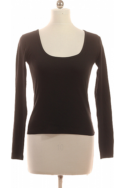 Dámské tričko s dlouhým rukávem černé basic bavlněné Vel. 40 | Unimoda | obrázek 2