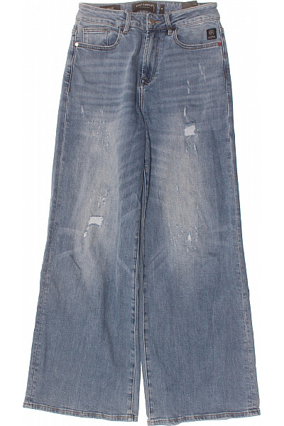 ELIAS RUMELIS Dámské Džíny Modré Volné Se širokými Nohavicemi Děravé Velikost 26