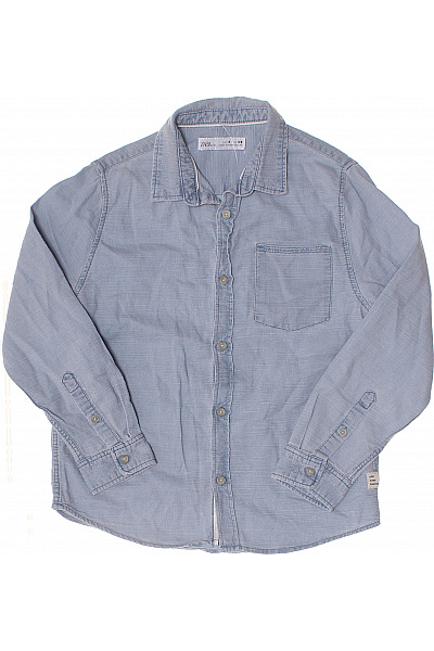 ZARA Chlapecká Bavlněná Košile Modrá Vel. 128