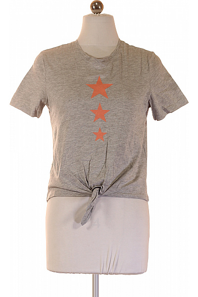 ONLY Dámské Tričko S Krátkým Rukávem A Potiskem Hvězd šedé Vel. XS