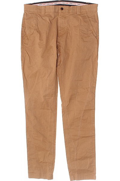 TOMMY HILFIGER Pánské Bavlněné Volnočasové Kalhoty Rovné Hnědé Vel. 36/36