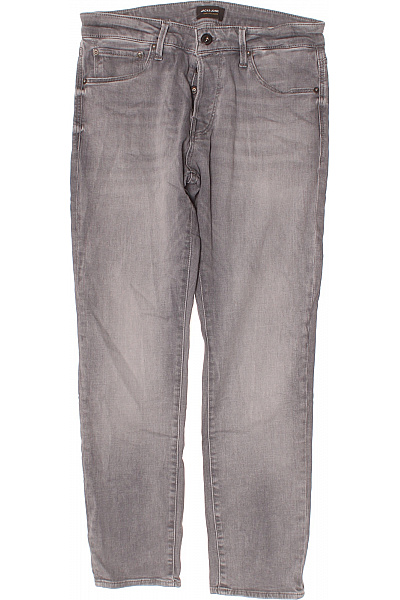 JACK & JONES Pánské Džíny šedé Strečové Rovné S Kapsami Velikost 33/30