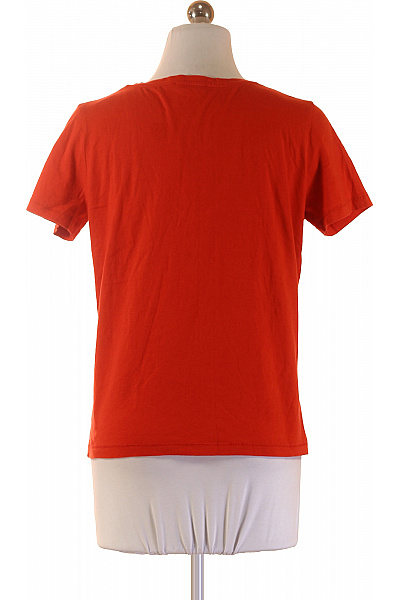 ZARA Dámské tričko s krátkým rukávem oranžové jednobarevné basic bavlna Velikost S | ZARA | obrázek 2