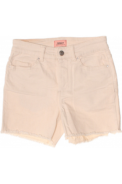 ONLY Dámské Bavlněné Kraťasy S Kapsami Béžové Volnočasové Krátké Velikost S