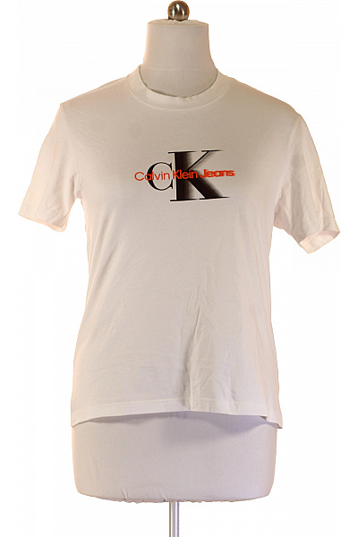 Calvin Klein Bílé bavlněné tričko s krátkým rukávem a potiskem Velikost m | Calvin Klein | obrázek 2