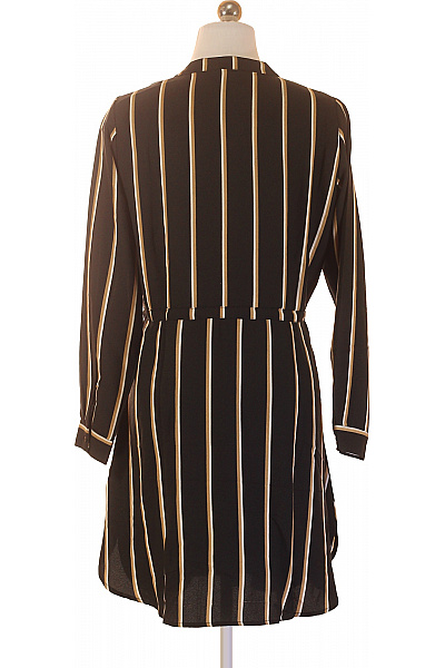 ONLY Dámské šaty s dlouhým rukávem černé pruhované volnočasové Vel. S | ONLY | obrázek 3