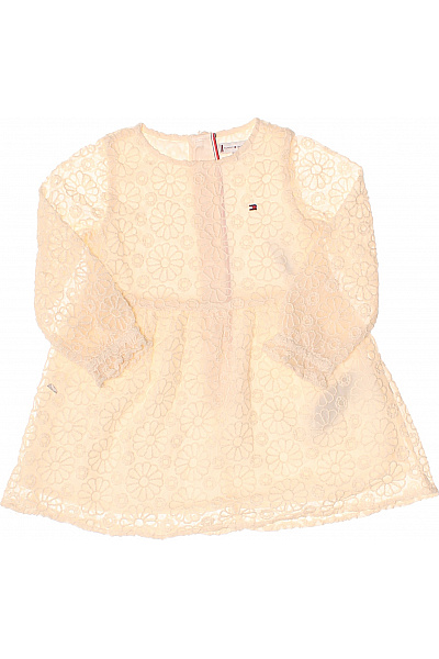 TOMMY HILFIGER Dětské Krajkové šaty S Květy Na Jaro Velikost 86