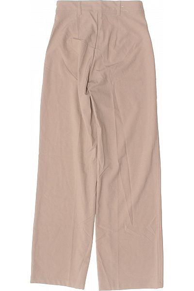 Bershka Dámské béžové široké kalhoty volnočasové elegantní dlouhé Vel. 34 | Bershka | obrázek 2