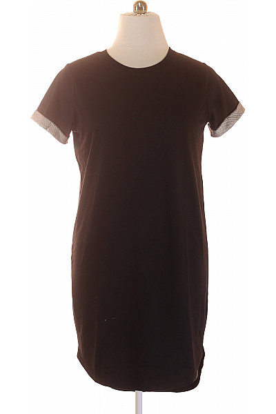 ONLY Dámské Tričkové šaty Krátký Rukáv Bavlněné černé Volnočasové Velikost XL