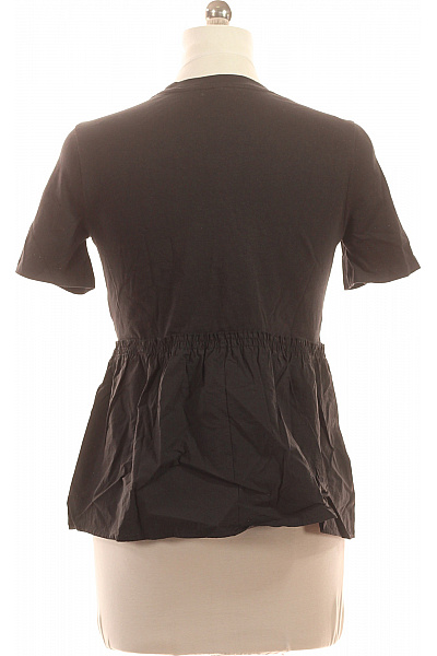 ONLY Dámské tričko černé krátký rukáv bavlněné volánové basic Velikost M | ONLY | obrázek 2