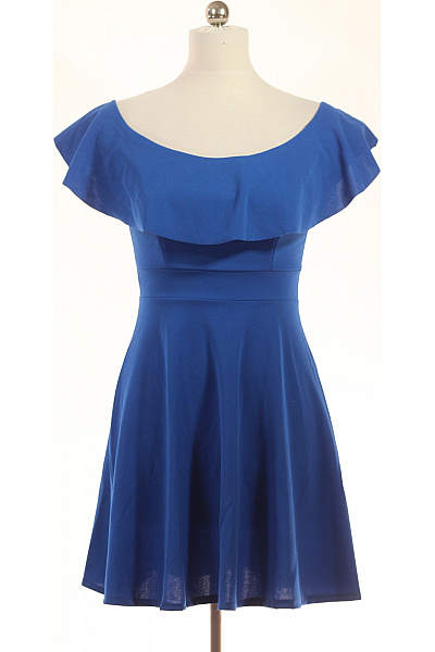 Wal G Modré Koktejlové šaty S Odhalenými Rameny Vel. M