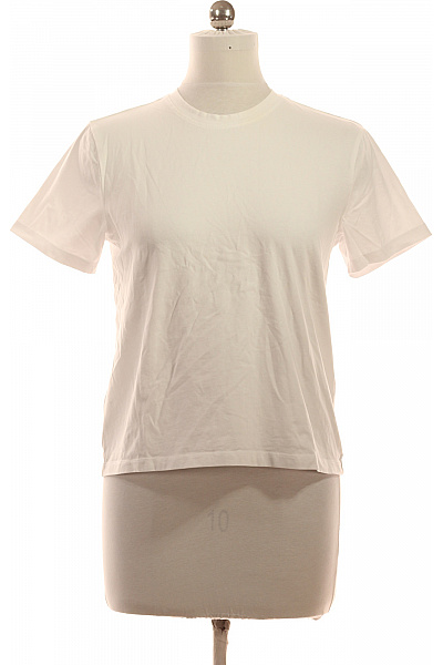 VILA Dámské tričko s krátkým rukávem bílé bavlněné basic Vel. M | VILA | obrázek 2