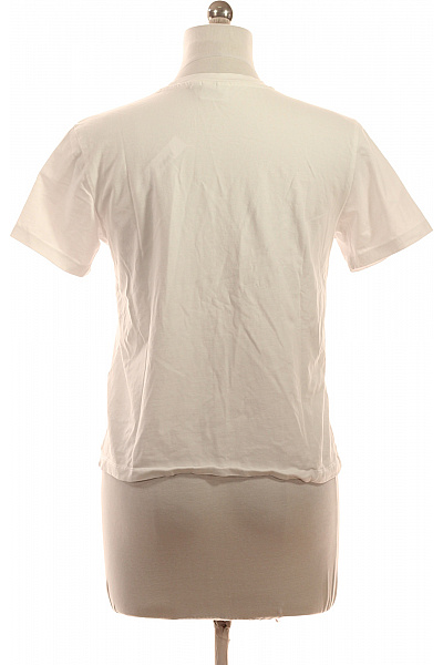 VILA Dámské tričko s krátkým rukávem bílé bavlněné basic Vel. M | VILA | obrázek 3