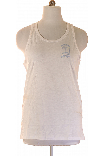 JACK & JONES Pánské Tílko S Potiskem Bílé Bavlněné Vel. XL