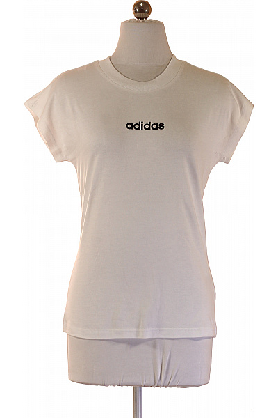 ADIDAS Dámské Tričko Krátký Rukáv Bílé S Nápisem Basic Velikost S