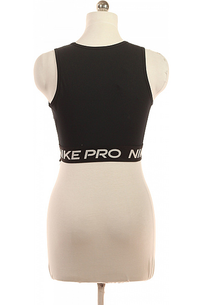 Nike černé dámské tričko bez rukávů crop top s nápisem fitness Vel. M | Nike | obrázek 2