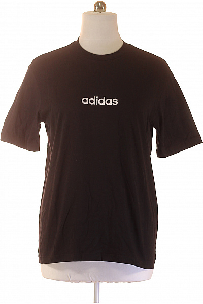 ADIDAS Pánské tričko s krátkým rukávem a nápisem basic černé Velikost L | ADIDAS | obrázek 2