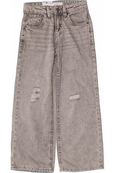 Name It Dívčí Džíny šedé Roztrhané Bavlněné Vel. 122