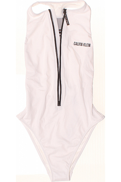 Calvin Klein Jednodílné Plavky Se Zipem Moderní Bílé Velikost Xs