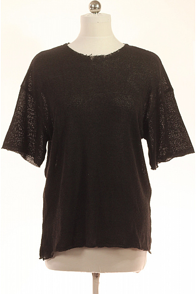 Dámské Tričko S Krátkým Rukávem černé Průhledné Oversize Vel. M