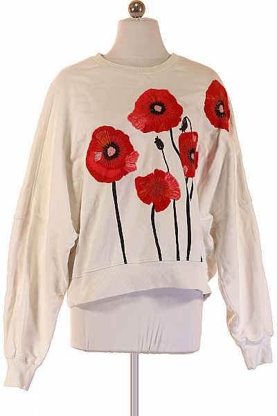 DRYKORN dámská mikina s dlouhým rukávem květovaná bílá bavlna výšivka crewneck streetwear Velikost XS | DRYKORN | obrázek 2