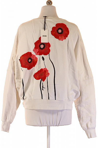 DRYKORN dámská mikina s dlouhým rukávem květovaná bílá bavlna výšivka crewneck streetwear Velikost XS | DRYKORN | obrázek 3