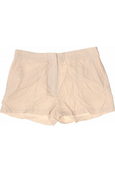 Dámské lněné kraťasy béžové volnočasové krátké s vysokým pasem Velikost 40 | Unimoda | obrázek 2