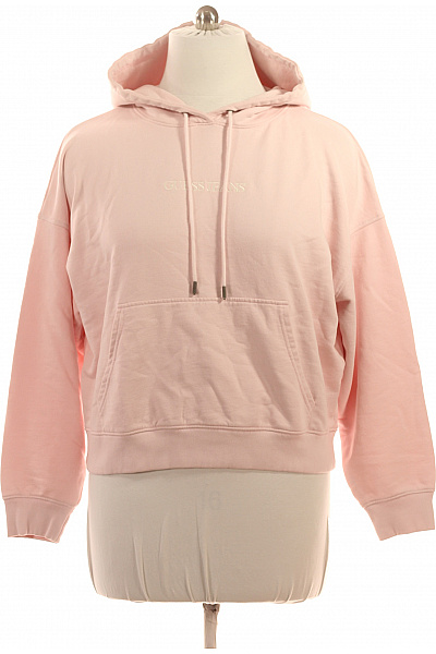 Guess růžová mikina s kapucí a výšivkou crop Velikost l | Guess | obrázek 2